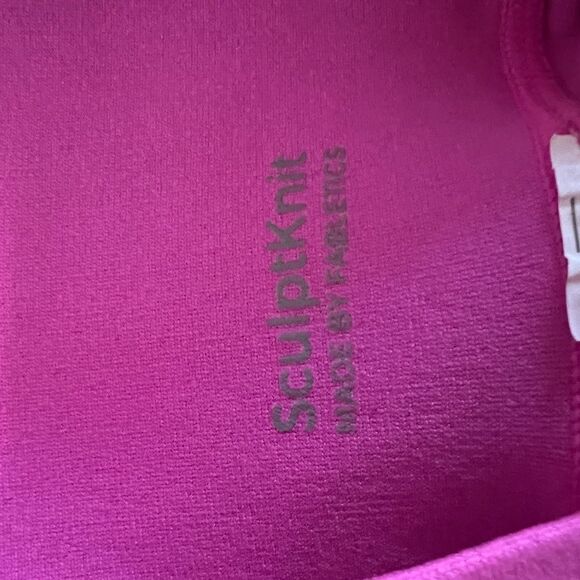 Fabletics Sculpt knit hot pink lattice side leggings size L - Picture 6 of 7